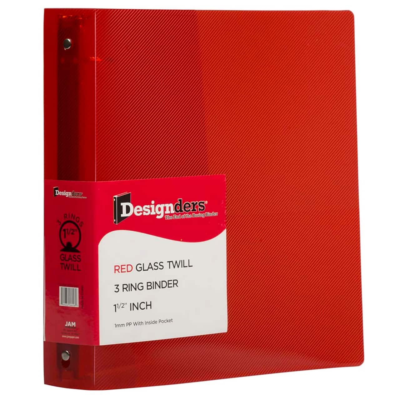 JAM Paper 1.5" Glass Twill Plastic 3-Ring Binder